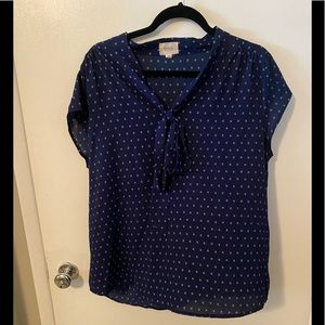 Perch by Blu Pepper blue top with tie size 1XL